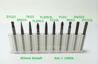 Fr&auml;sstift Set Box 10 x D= 3mm Schaft, Fr&auml;sen,...