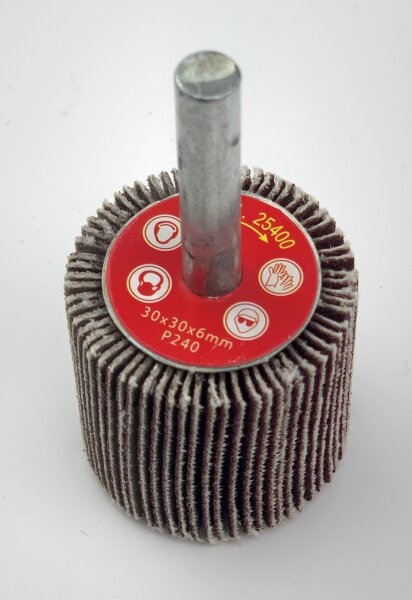 Fächerschleifer Schleifmop Schleifstift Vliesmop Vliesschleifer verschiedene Ø und Körnungen 30*30*6mm 240